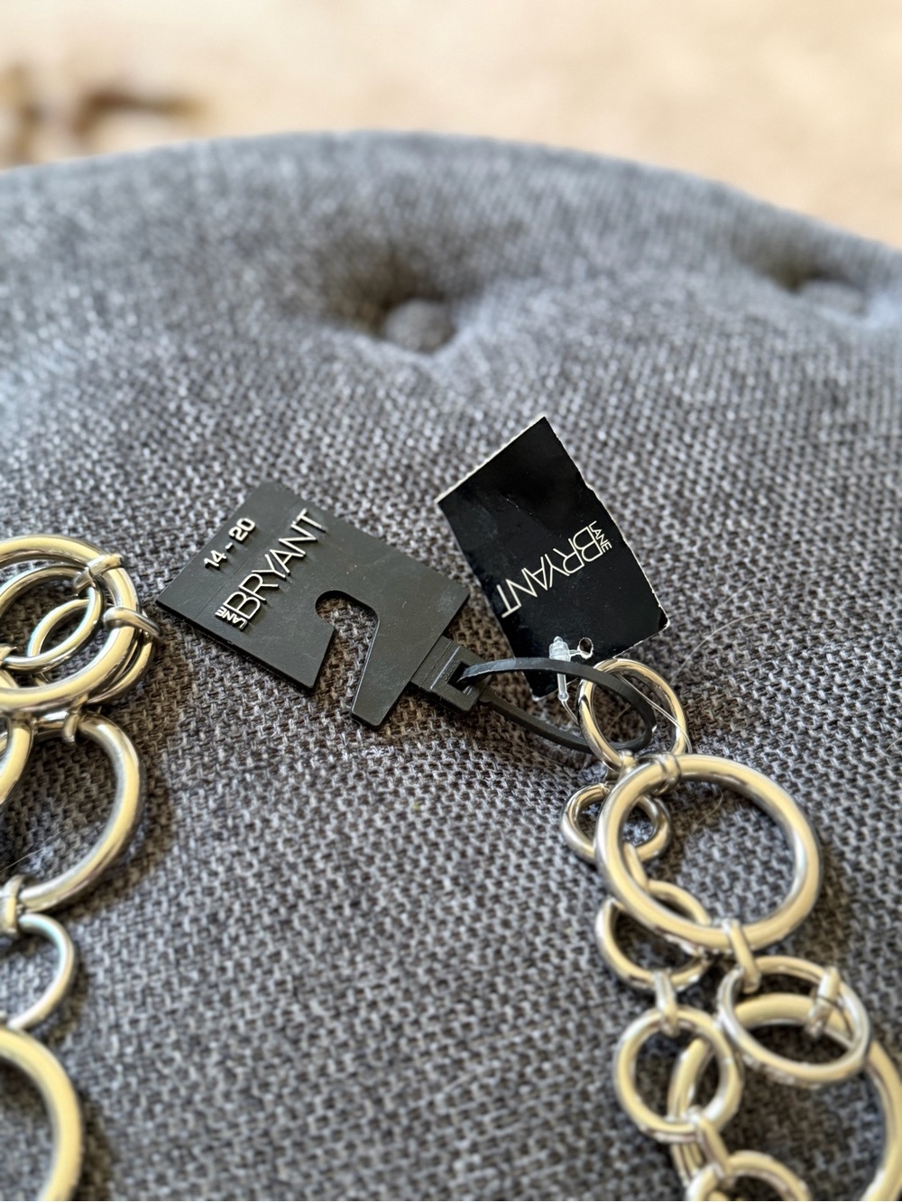 NWT Y2K Lane Bryant Multi-Ring Chain Belt in Silver - Picture 2 of 4